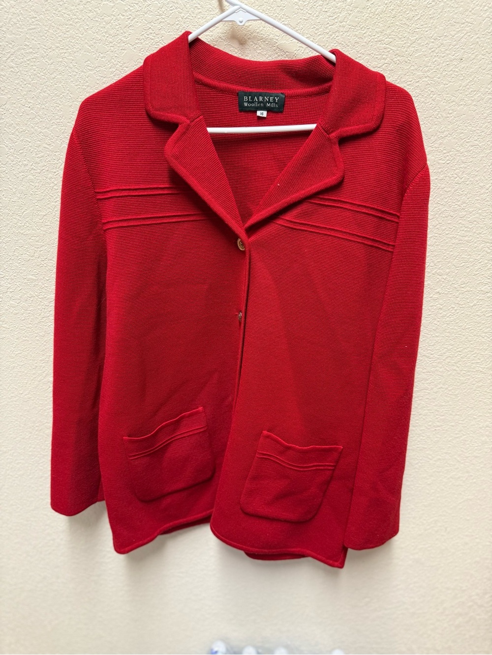 Vintage Blarney Woolen Mills Sweater coat blazer. Size 16
